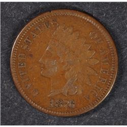 1876 INDIAN CENT, VF/XF