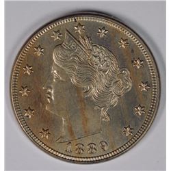 1889 LIBERTY "V"  NICKEL, GEM BU