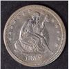 Image 1 : 1857 SEATED QUARTER CH AU NICE ORIGINAL