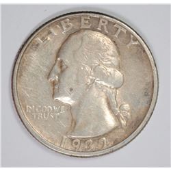 1932-D WASHINGTON QUARTER, XF  KEY DATE