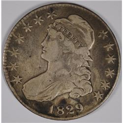 1829/7 CAPPED BUST HALF DOLLAR, VF/XF