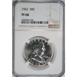1962 FRANKLIN HALF DOLLAR, NGC PF-68