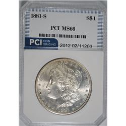 1881-S MORGAN SILVER DOLLAR PCI SUPERB GEM BU