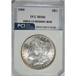 1886 MORGAN SILVER DOLLAR, PCI SUPERB GEM BU