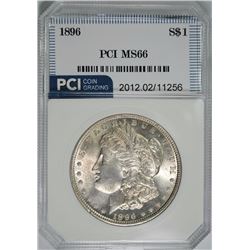 1896 MORGAN SILVER DOLLAR PCI SUPERB GEM BU