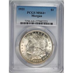 1921 MORGAN SILVER DOLLAR PCGS MS64+