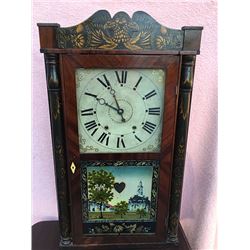 Eli Terry, Jr. Column and Splat Stenciled Shelf Clock