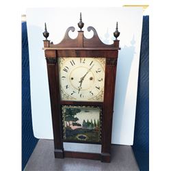 Jerome Darrow & Co. Reeded Pilaster and Scroll Clock