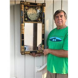 Antique Weight Driven Mirror Wall Clock