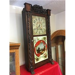 Rodney and Brace Carved Mahogany Shelf Clock
