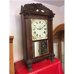 Antique Carved Column and Splat Mantel Clock