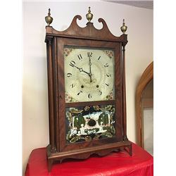 Hopkins & Alfred Mahogany Pillar & Scroll Clock