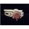 Image 1 : 14kt Gold Ladies Red Diamond Ring