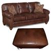 Image 1 : Leather Sofa and Ottoman