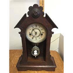 Waterbury Clock Co. Black Walnut Shelf Clock