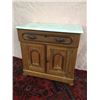 Image 1 : Chestnut and Walnut Marble top Commode