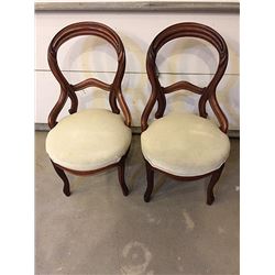 Pair of Victorian Walnut Ladies Side Chairs