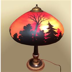 Reverse Painted Table Lamp