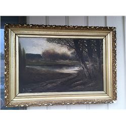 Antique Estate Signed Oil Painting