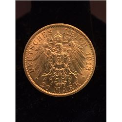 1913 Deutsches 20 Mark Gold Goin