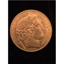 1899 10 Franc Gold Coin