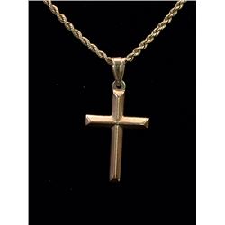 14kt Gold Cross and Chain
