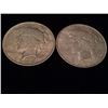 Image 1 : 2 Peace Silver Dollars, 1922 and 1924