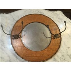 Antique Round Oak Mirror