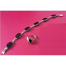 14kt Gold Black Onyx Ring and Bracelet