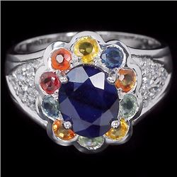 Natural Multi Color Sapphire Ring