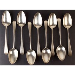 Nathaniel Starnes (1794-1851) Sterling silver soup spoon set (x9) - Canada, Quebec, Montreal (XVIII-