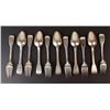 Image 2 : GC (XVIII) Sterling silver forks (x6) and spoons (x5) set - France (XVIII) Hallmarks - 882.7g (Semin