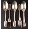 Image 1 : BD (XVIII) .950 silver spoons (x3) and forks (x2) set - France (XVIII) Hallmarks - 436.2g (Seminary 