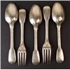 Image 2 : BD (XVIII) .950 silver spoons (x3) and forks (x2) set - France (XVIII) Hallmarks - 436.2g (Seminary 