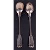 Image 2 : Chawner & Co ( George William Adams ) (1840-1884) Sterling silver serving spoon and fork set - Great