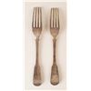 Image 2 : William M Traies (1822-1829) Sterling silver fork set (x2) - Great Britain, London (1823) Hallmarks 