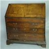 Image 1 : An early 18th Century oak bureau, the fall enclosing stepped drawers, pigeon holes and a well, ov...