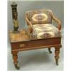 Image 1 : An early Victorian W & T Avery set of jockey scales, in mahogany with scroll arm seat and base dr...