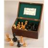 Image 1 : A British Chess Company set of Staunton Chessman, ebony and boxwood, in mahogany box with later b...