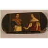 Image 1 : A Victorian stobwasser style papier mache spectacles case decorated with portraits of Victoria an...