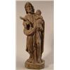 Image 1 : A carved wood group of Joseph holding the infant Christ 22in....