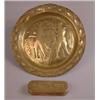 Image 1 : An 18th Century Dutch copper and brass tobacco box, and a brass dish embossed with grape carriers...