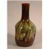Image 1 : A Linthorpe pottery bottle vase designed by Christopher Dresser, with brown and green glazed dimp...