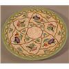 Image 1 : A Crown Ducal charger, painted with flowers and green and yellow borders in style of Charlotte Rh...