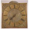 Image 1 : A George III brass longcase clock dial and movement, 10 inch square with Roman chapter ring, sign...