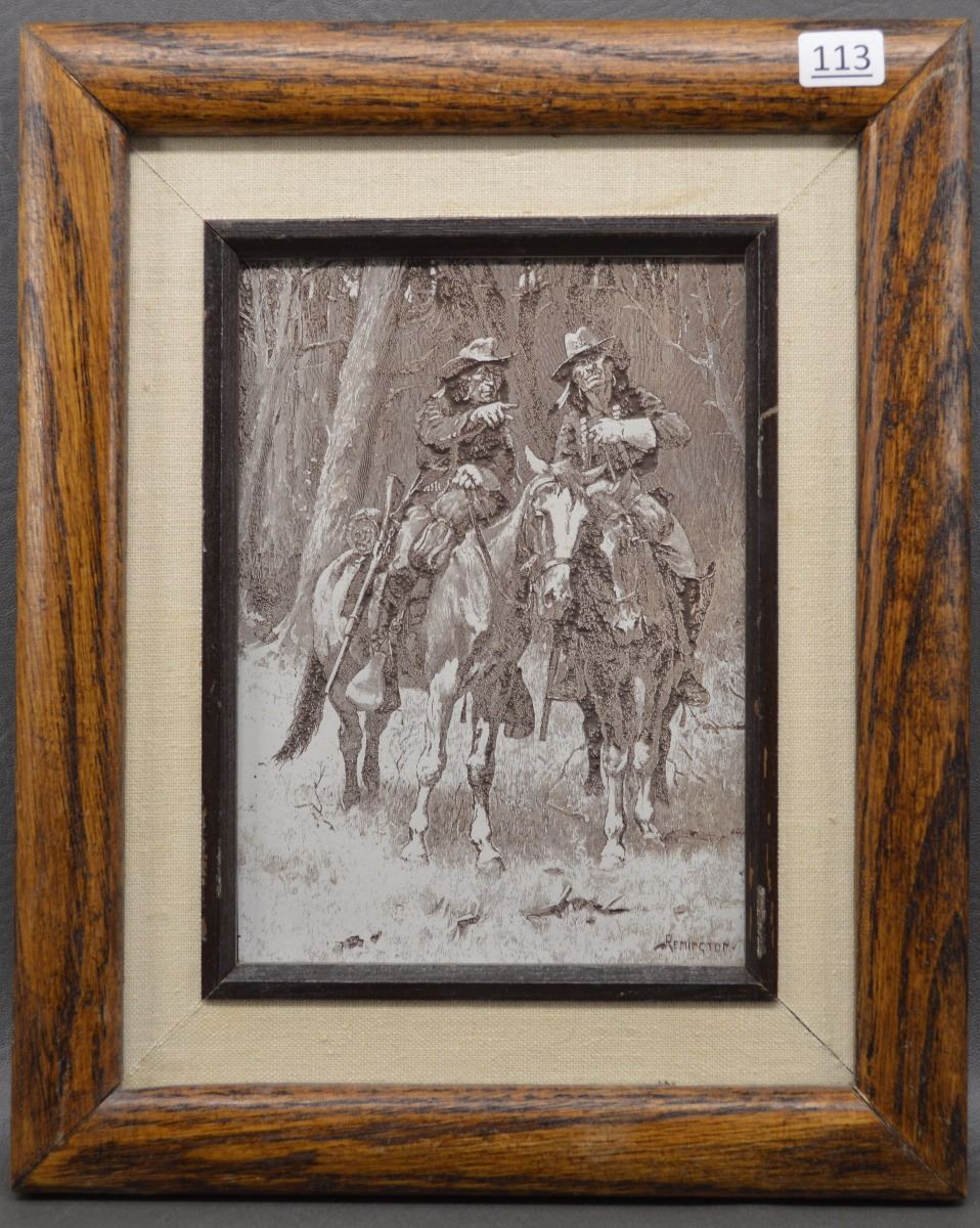 WESTERN ETCHING BY FREDERICK REMINGTON