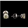 Image 2 : 14KT White Gold 1.09 ctw Diamond Solitaire Earrings