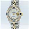 Image 1 : Rolex Two-Tone Mother Of Pearl Diamond and Sapphire DateJust Ladies Watch