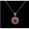 Image 1 : GIA Cert 31.10 ctw Ruby and Diamond Pendant With Chain - 14KT Yellow Gold