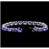 Image 3 : 26.68 ctw Tanzanite Bracelet - 14KT White Gold